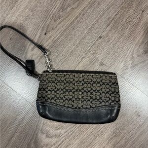 Coach Signature Black and Brown Wristlet